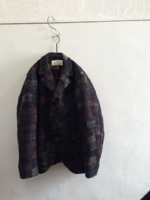 kaval/Basic Tailored Jacket "wool check patchwork needle"