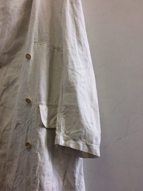 1910's Antique French White Linen Double Coat