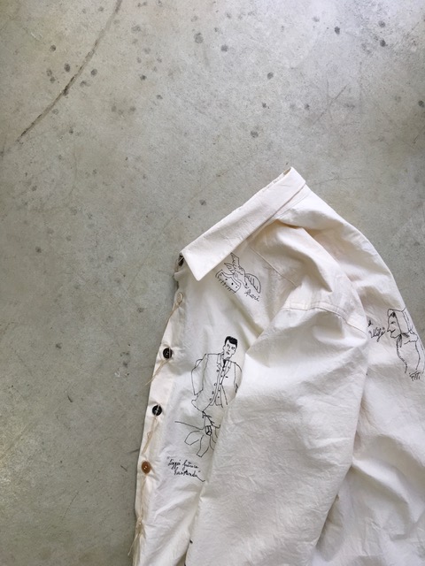 ARCHIVIO J.M.Ribot 手書き風刺繍シャツ