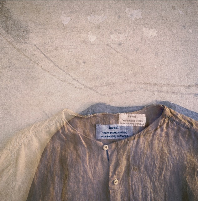 kaval / blanket stitched no-collar shirt(カヴァルのブランケット