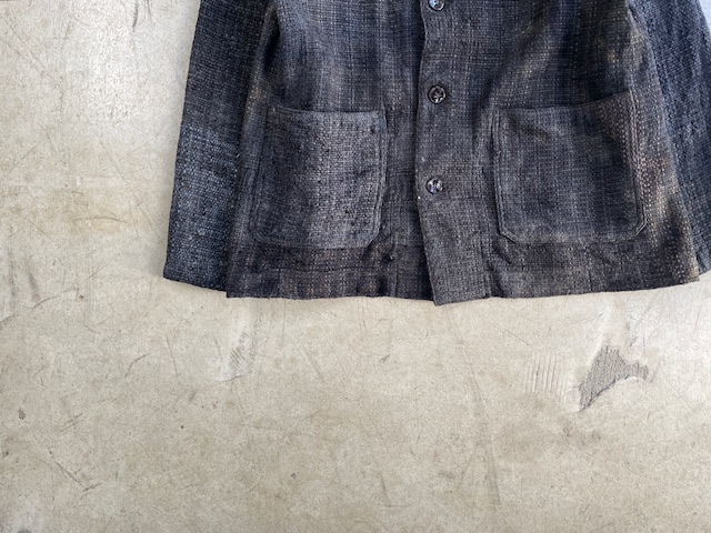 kaval / rail jacket – handwoven sakiori textile (silk, washi and